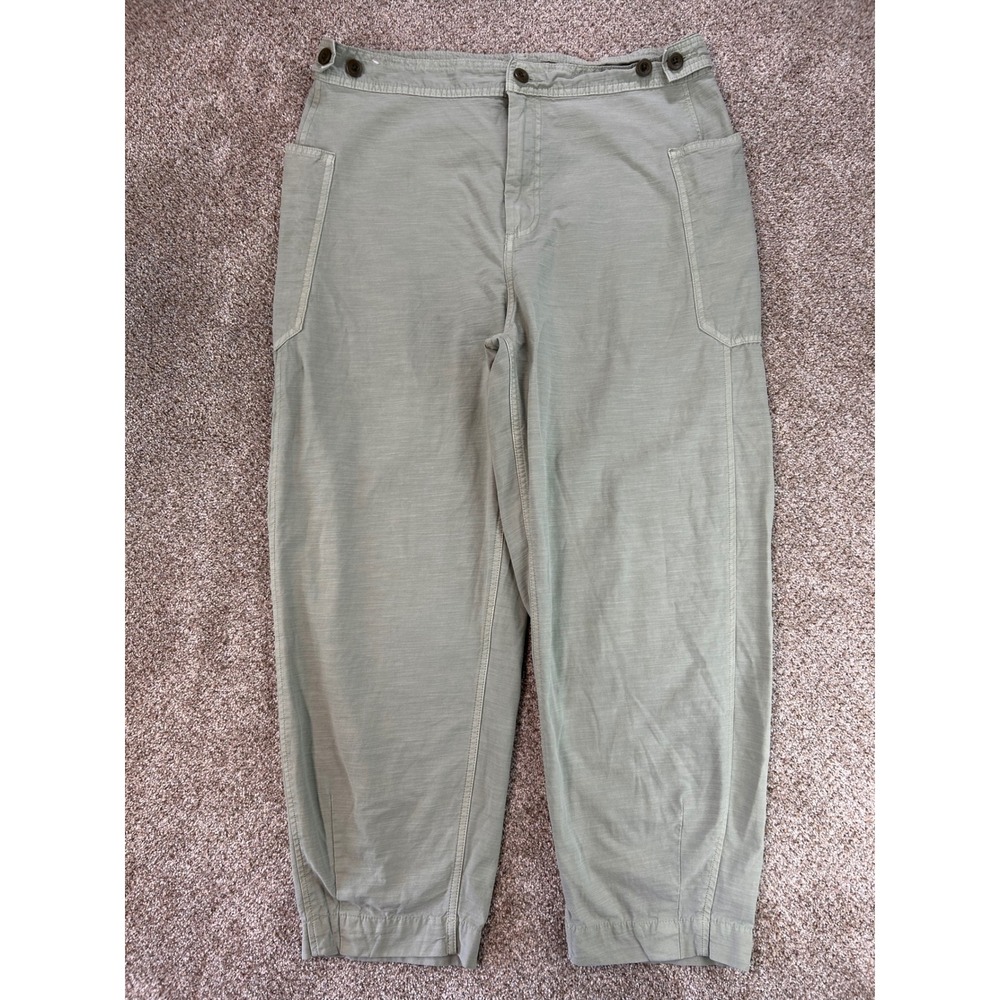 Everlane Organic Cotton Fatigue Utility Barrel Pants Sage Green Tapered Size 14